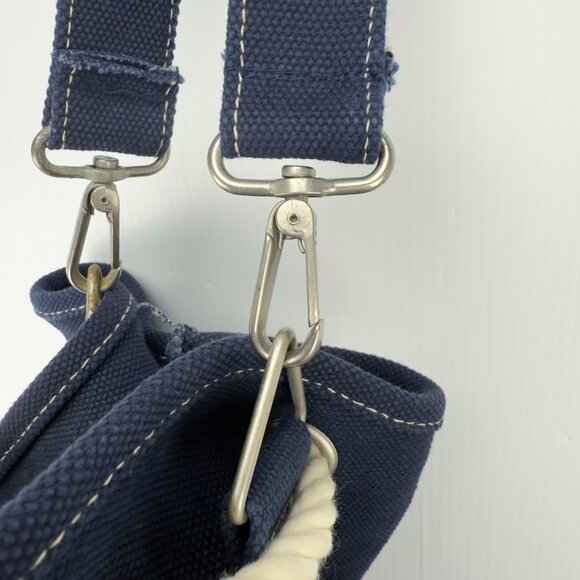 TIFFANY & CO VTG Oversize Sailor Nautical Navy Blue Canvas Bucket Duffle Bag - Picture 6 of 9